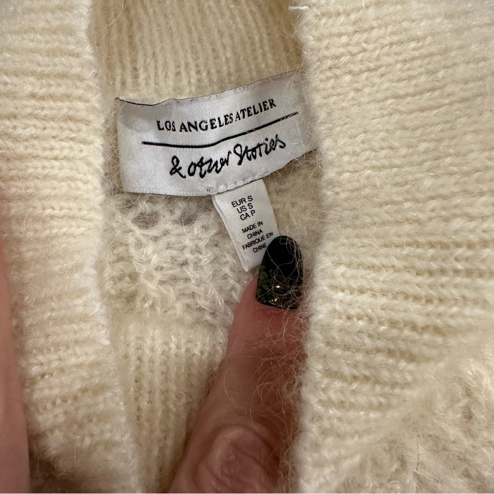 & OTHER STORIES Eyelet Knit Wool Blend Sweater - Picture 8 of 9